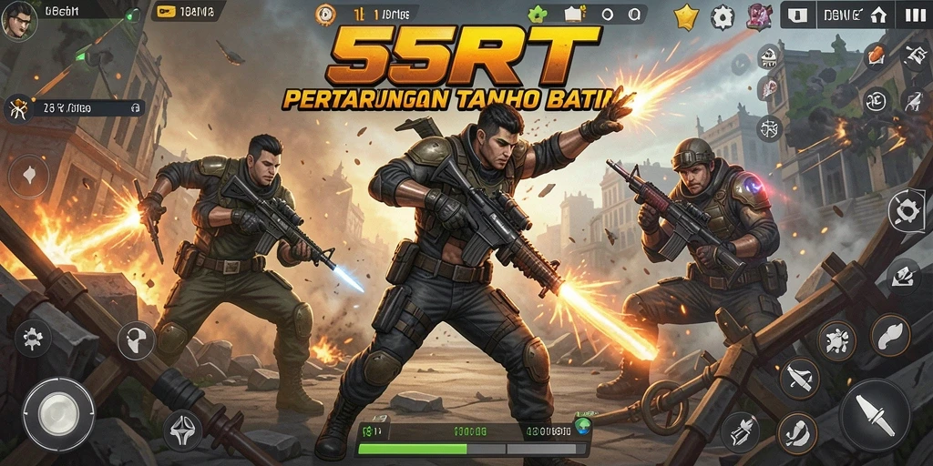 Tangkapan layar gameplay 55RT yang menunjukkan aksi luar biasa.