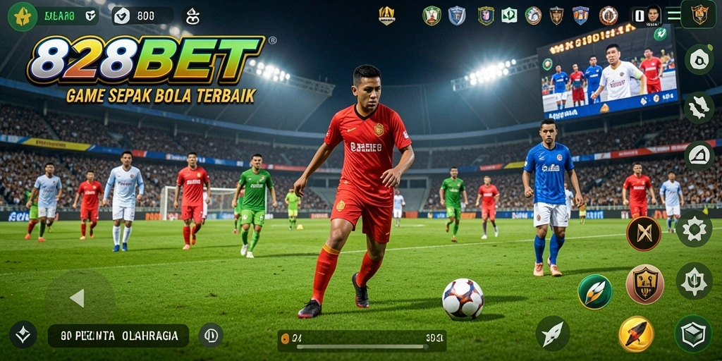 Tangkapan layar permainan 828BET dengan grafik sepak bola yang menakjubkan.