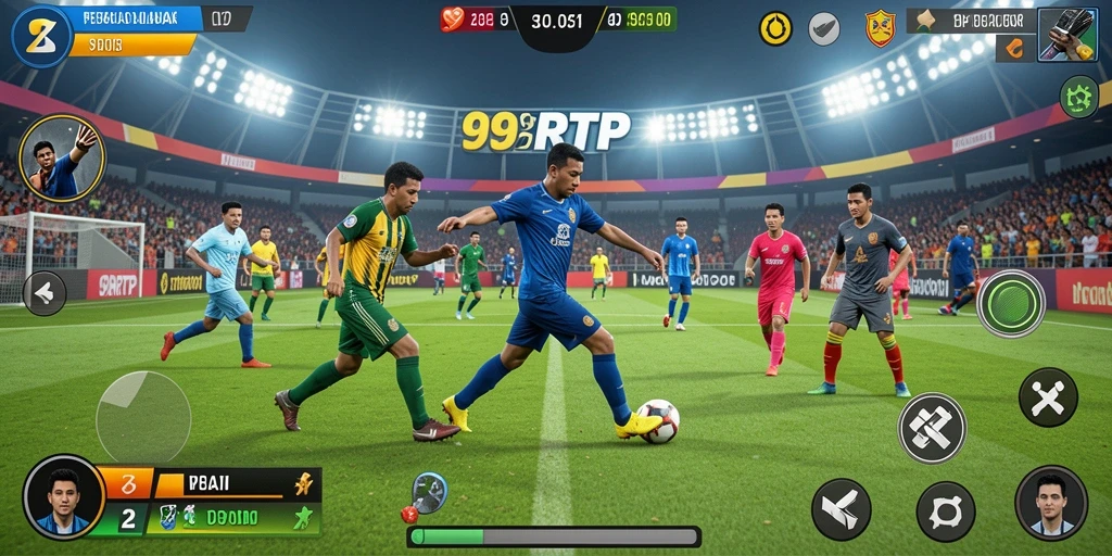 Tangkapan layar gameplay 99RTP yang menunjukkan aksen olahraga yang mendebarkan.