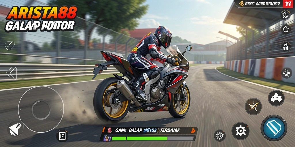 Gameplay mendebarkan ARISTA88 dengan balapan motor yang intens.
