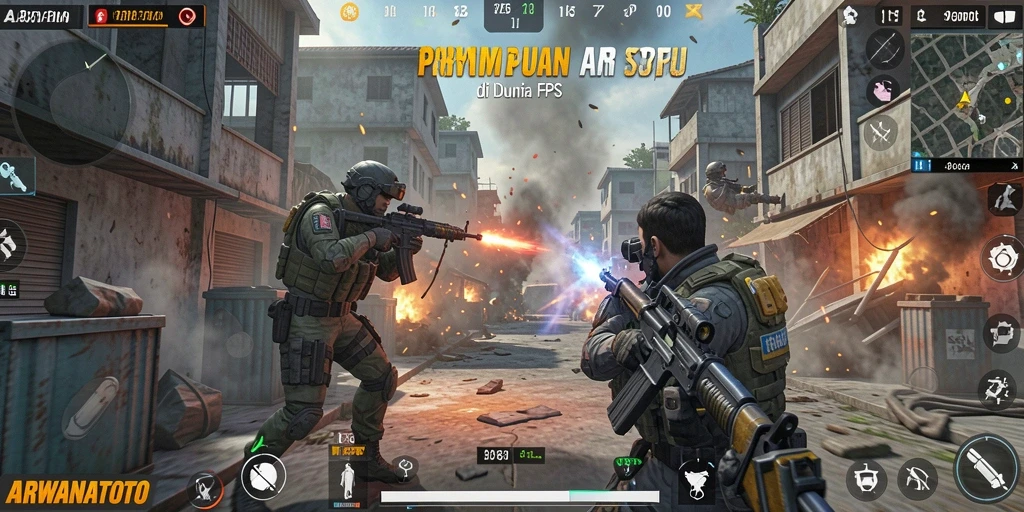 Gameplay seru ARWANATOTO dengan aksi FPS yang mendebarkan.