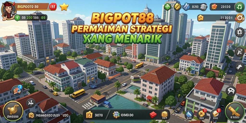 Screenshot gameplay BIGPOT88 menampilkan strategi pembangunan kota yang menarik.