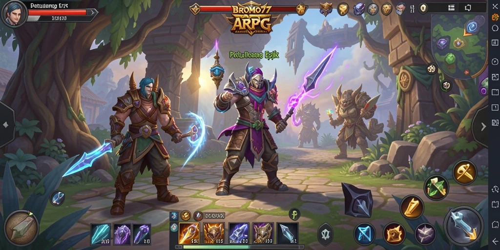 Tampilan action-packed gameplay ARPG BROMO77.