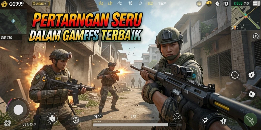 Gameplay GG999 yang intens dan seru dalam pertempuran FPS.
