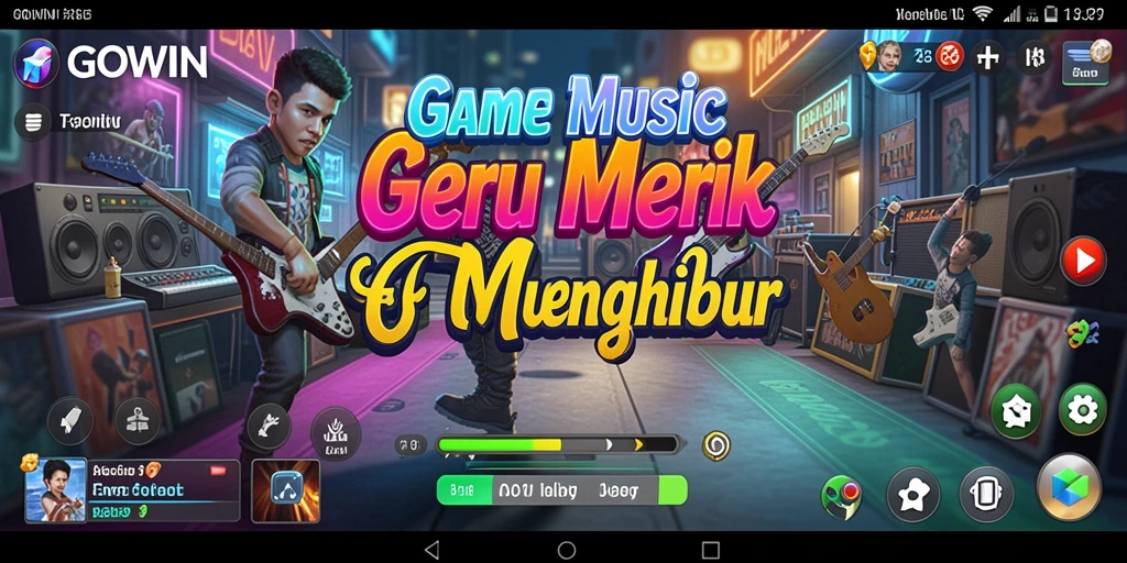 Screenshot gameplay GOWIN menampilkan keseruan bermain musik.