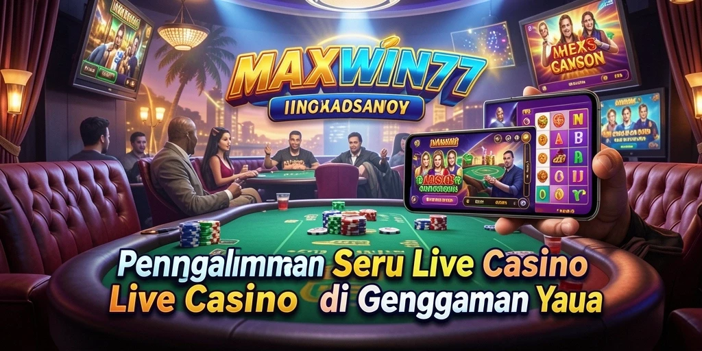 Screenshot gameplay <strong>MAXWIN77</strong> menampilkan momen seru di Live Casino.