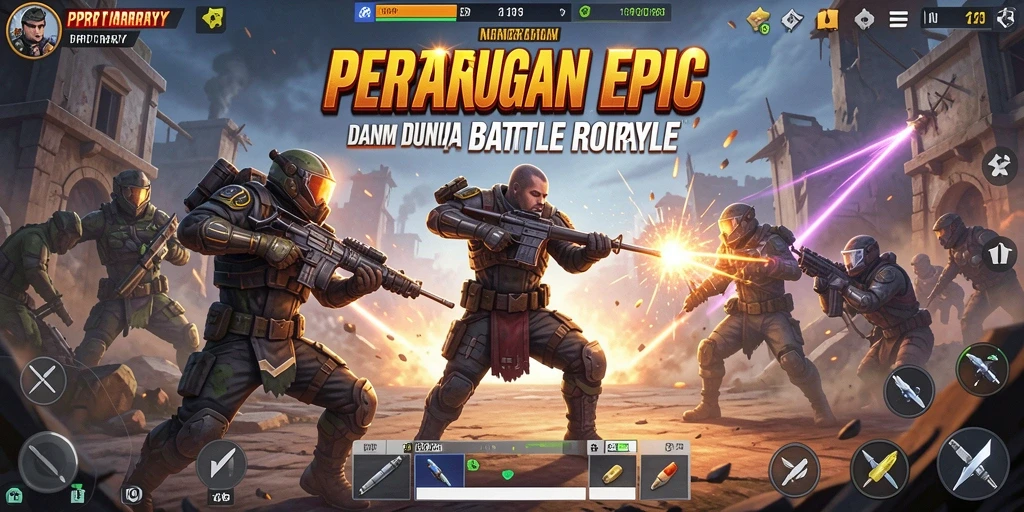 Screenshot gameplay <strong>PPRRYY</strong> menampilkan aksi Battle Royale yang mendebarkan.