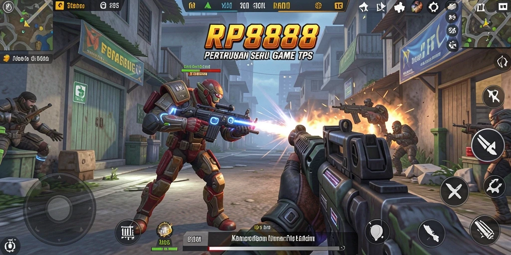 Gameplay seru dalam aksi pertarungan TPS yang menegangkan.