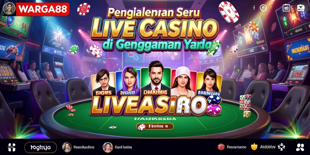 Tampilan gameplay Live Casino WARGA88 yang memukau dengan dealer langsung.
