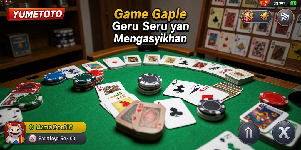 Gameplay seru YUMETOTO dalam permainan Gaple yang menyenangkan.