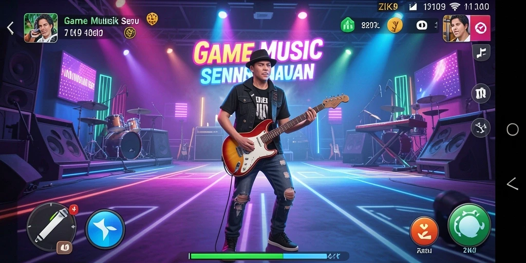 Tampilan seru dari gameplay ZK9 dengan berbagai mode musik.